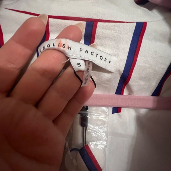 English Factory STRIPED DOUBLE BREASTED BLAZER-NWT - Picture 4 of 6